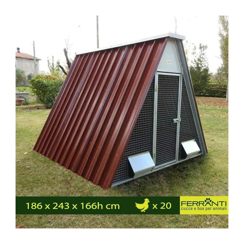 Poulailler pour 12 ou 20 Poules mod. à Terre avec Accessoires